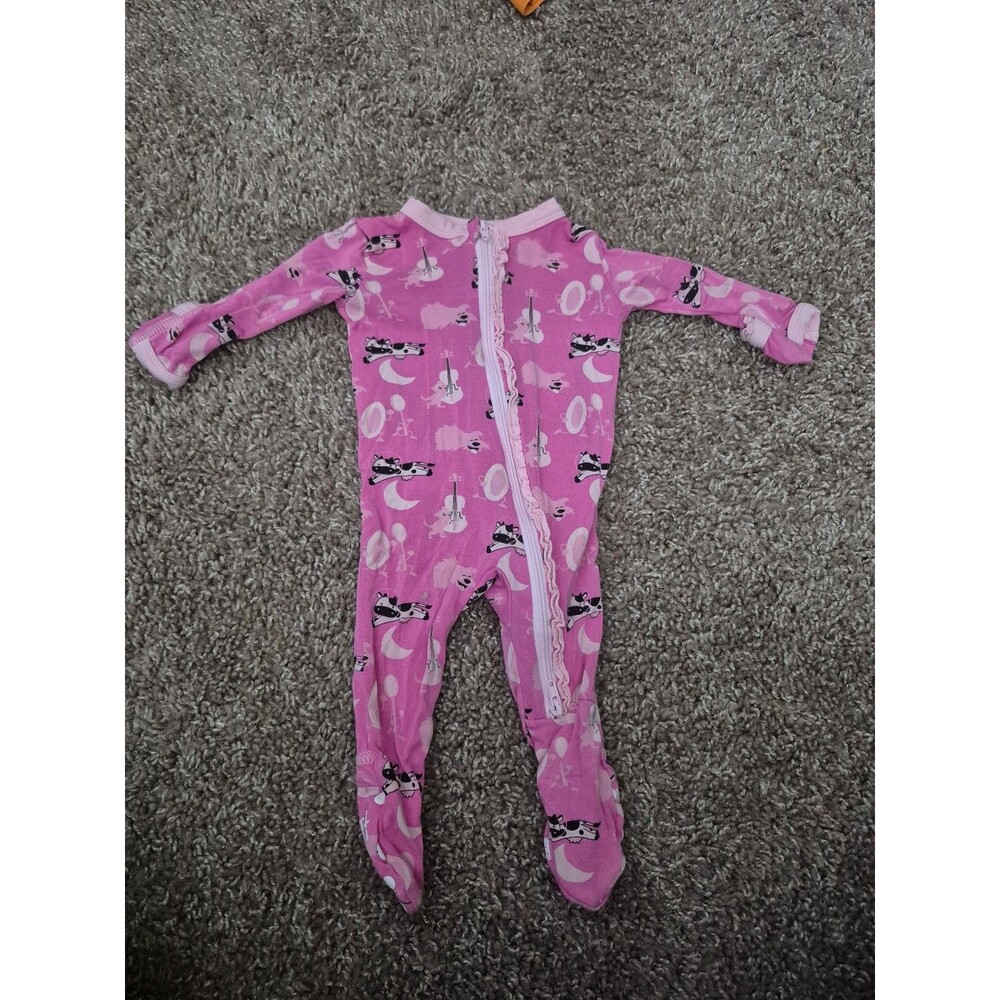Kickee pants newborn bamboo footie - pink